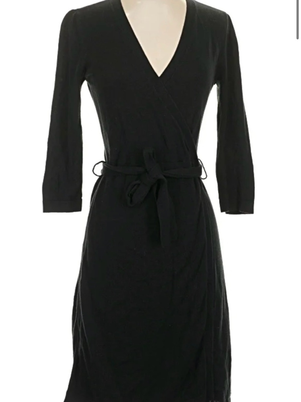 Banana Republic Black Faux Wrap Dress with Tie Waist